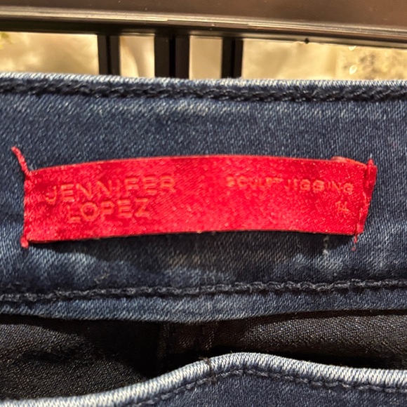 Jennifer Lopez Women's Skinny Blue Jeans with Glitter Side Stripes - Picture 2 of 4